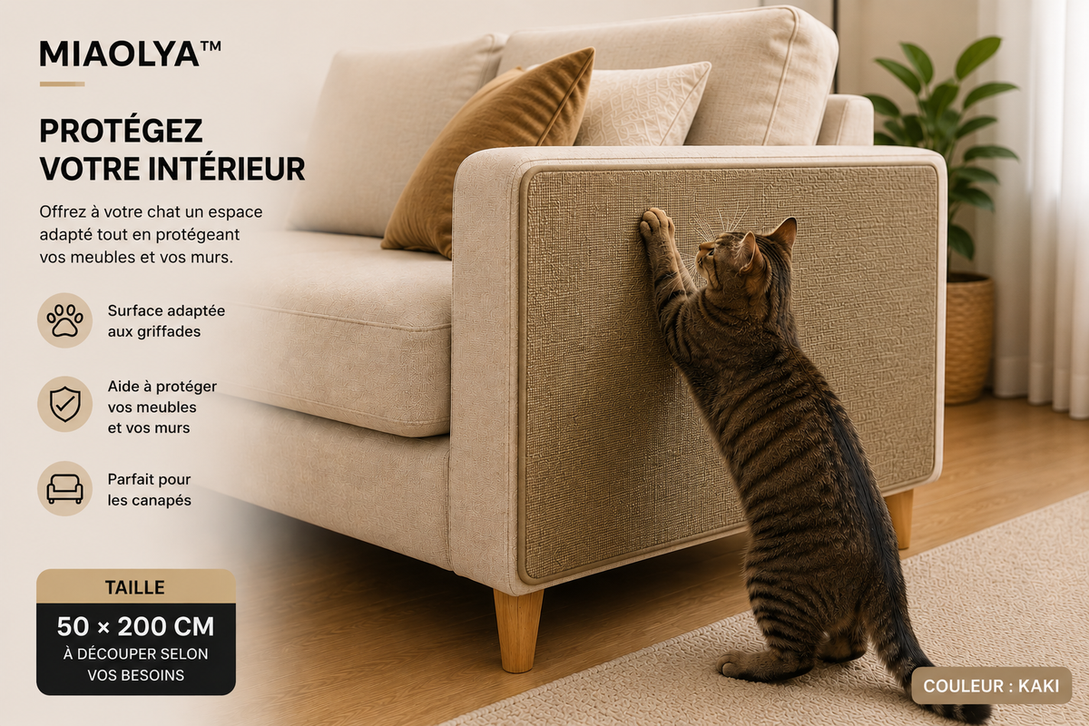 Protection Anti-Griffures Miaolya™ — Tapis Griffoir Découpable
