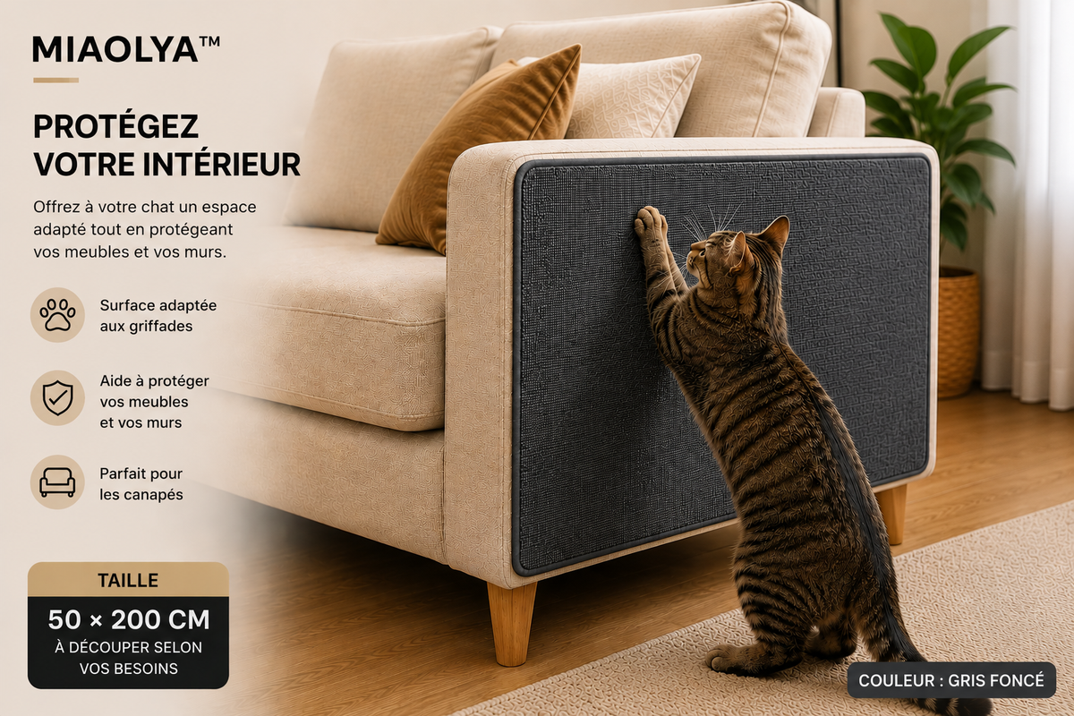 Protection Anti-Griffures Miaolya™ — Tapis Griffoir Découpable