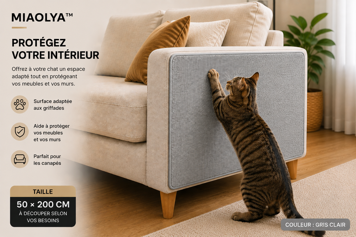 Protection Anti-Griffures Miaolya™ — Tapis Griffoir Découpable