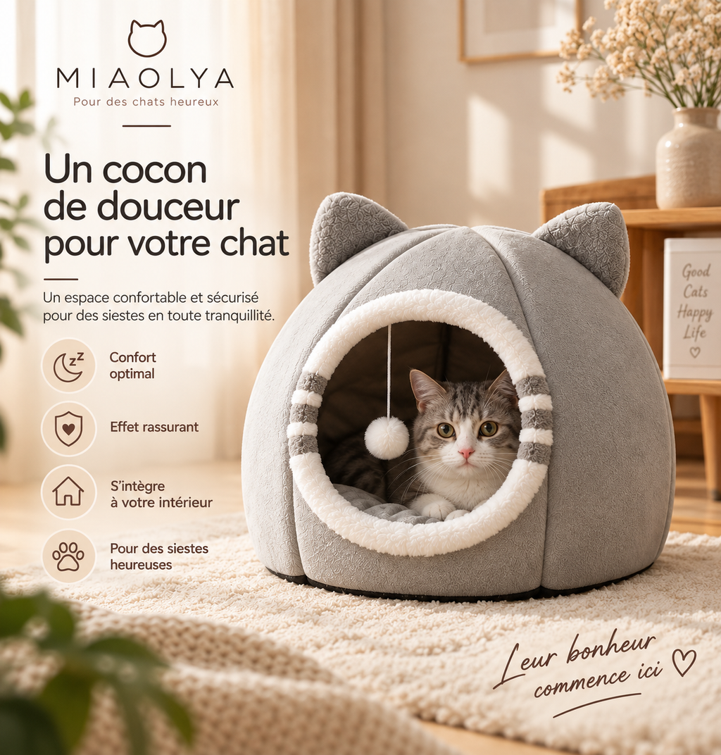 Grotte Douce Miaolya™ — Nid Cocoon pour Chat