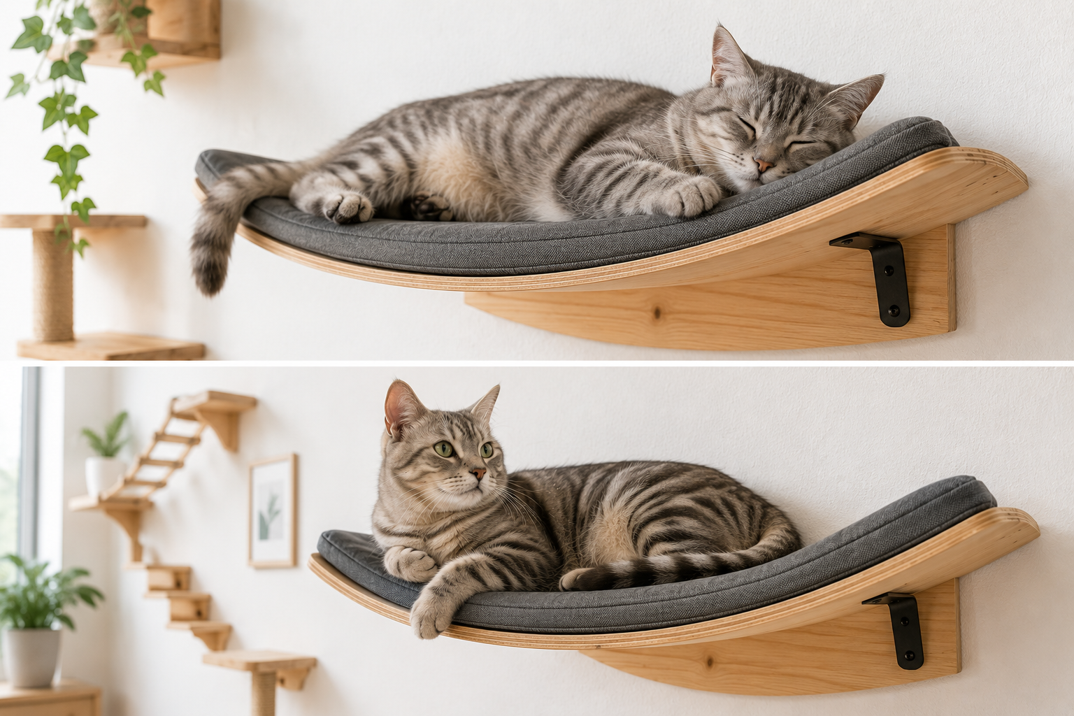 Plateforme Murale Miaolya™ — Repos & Escalade pour Chat