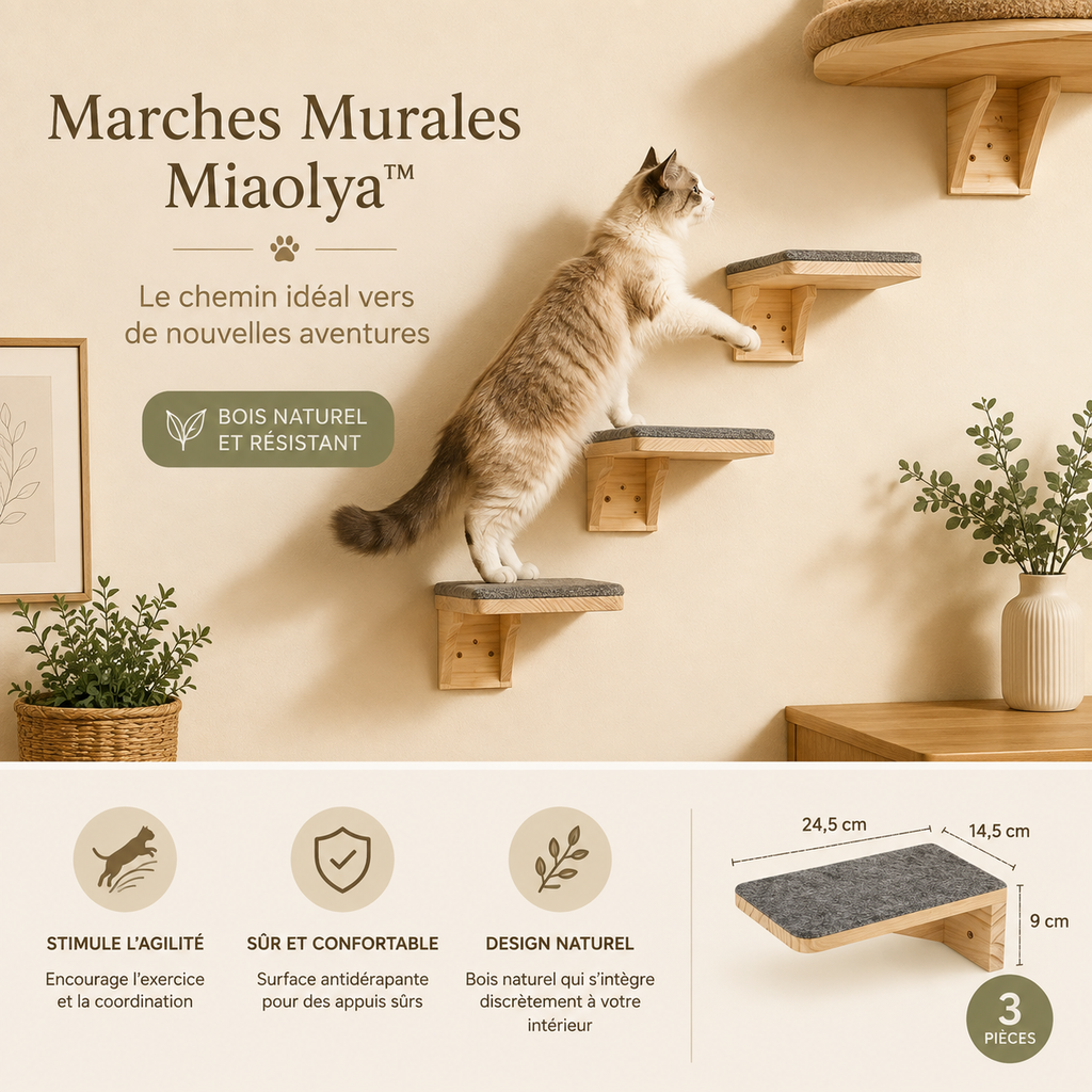Marches Murales Miaolya™ — Parcours d’Escalade pour Chat